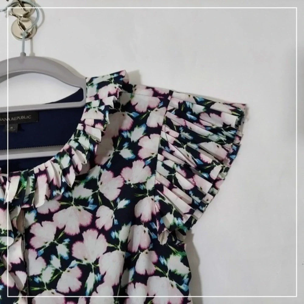 Banana Republic Dress Women 4 Floral‎ Button Cottagecore Garden Party  Prairie